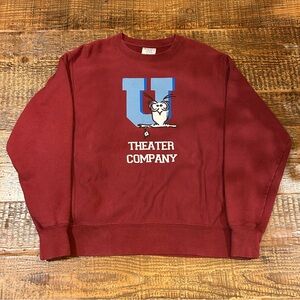 Champion Reverse Weave U Theater Company Crewneck Sweatshirt Red Size L Adult